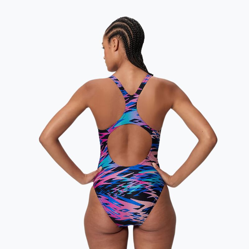 Costum de înot întreg pentru femei Speedo Hyperboom Print Medalist anthracite 2