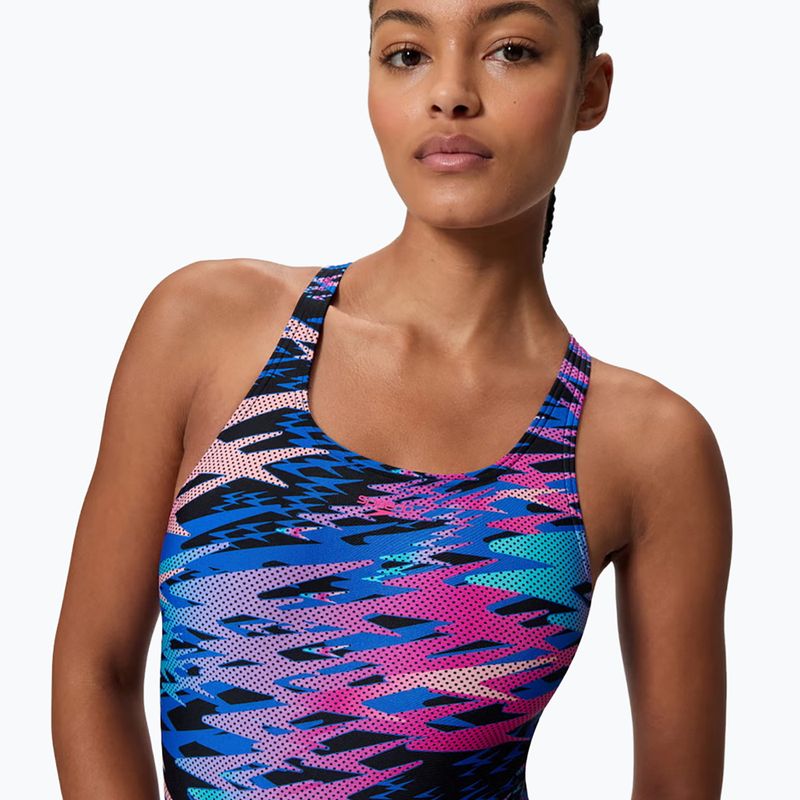 Costum de înot întreg pentru femei Speedo Hyperboom Print Medalist anthracite 4