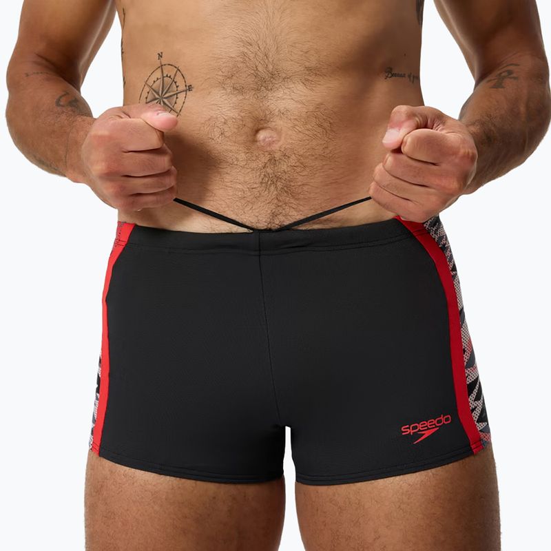 Boxeri de înot Speedo Hyperboom Splice Aquashort anthracite/high risk red 4