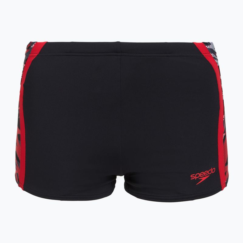 Boxeri de înot Speedo Hyperboom Splice Aquashort anthracite/high risk red