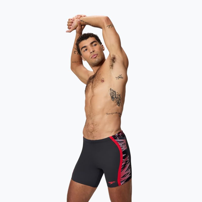 Jammer de înot pentru bărbați Speedo Hyper Boom Splice Mid anthracite/high risk red 3