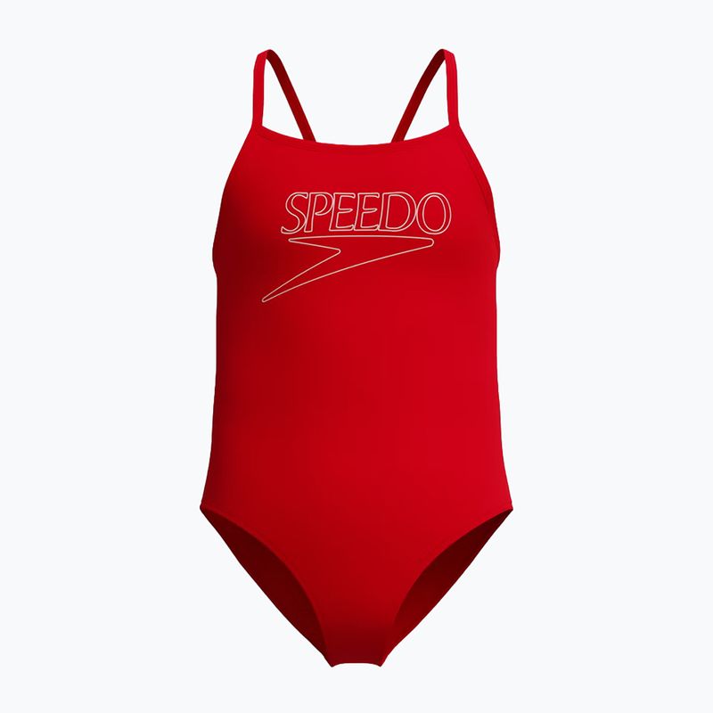 Costum de înot întreg pentru copii Speedo Endurance+ Logo Thinstrap high risk red