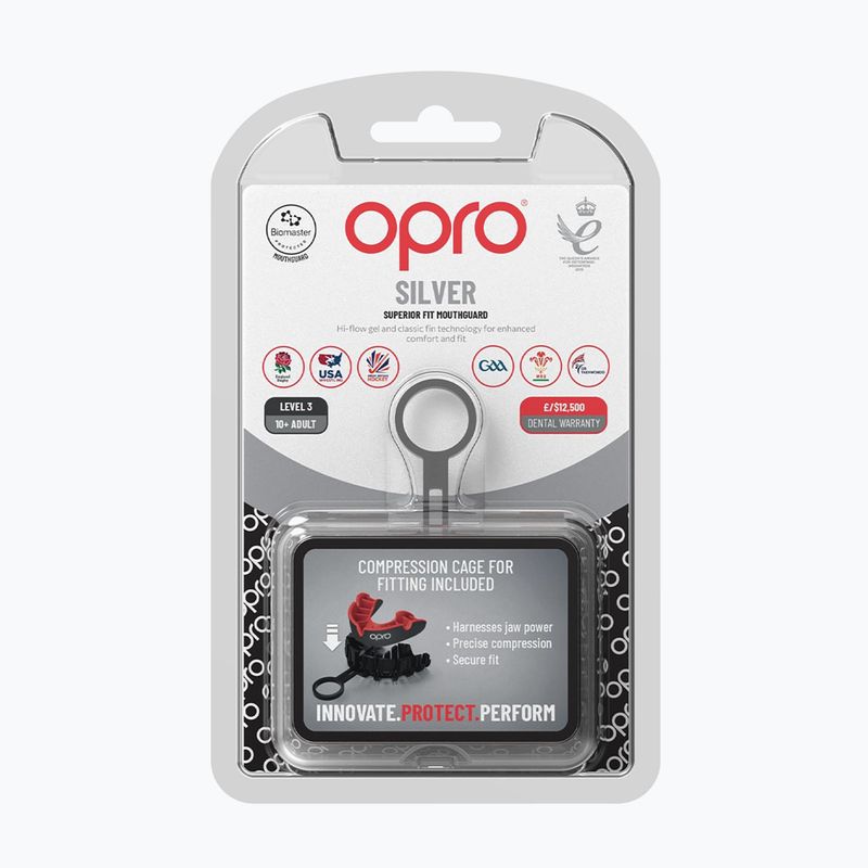 Protector maxilar Opro Silver GEN4 black/red 2