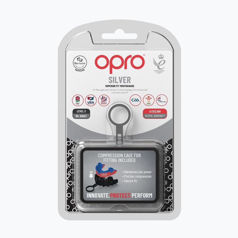 Protector maxilar Opro UFC Silver red 2