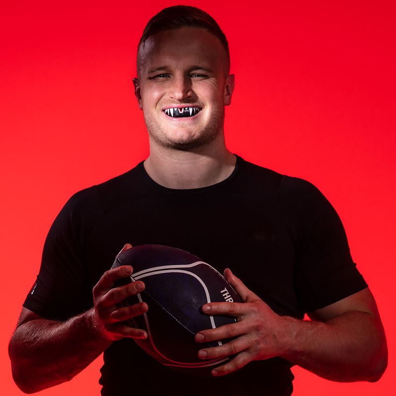 Protecție maxilar Opro Platinum black/white/red 4