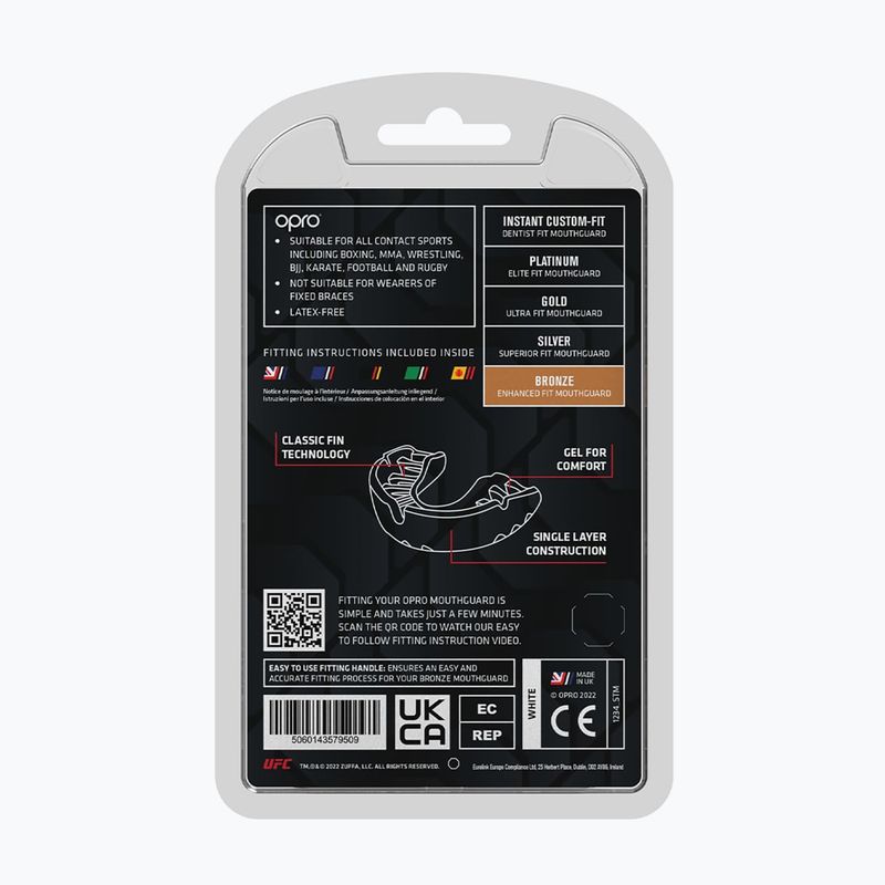 Protector de maxilar Opro UFC Bronze GEN2 alb 3