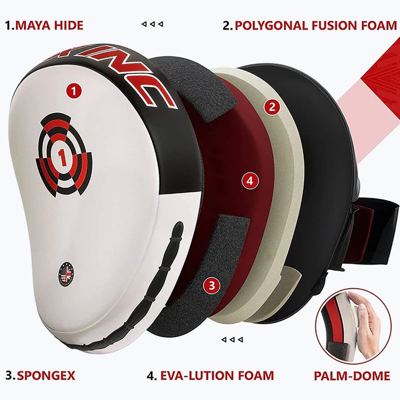 Labe de antrenament pentru antrenor RDX Focus Pad With Strap white 5