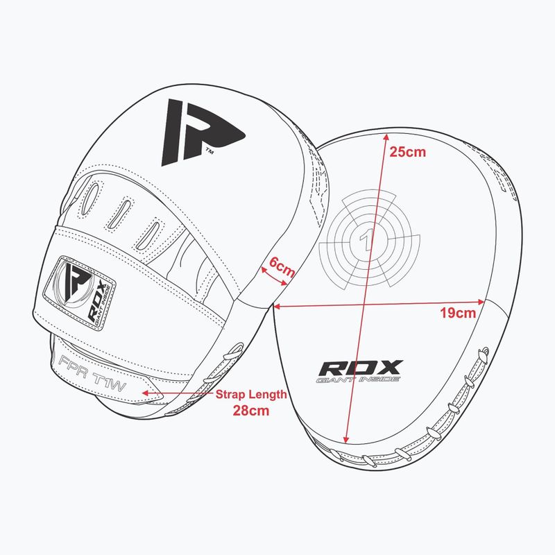Labe de antrenament pentru antrenor RDX Focus Pad With Strap white 6
