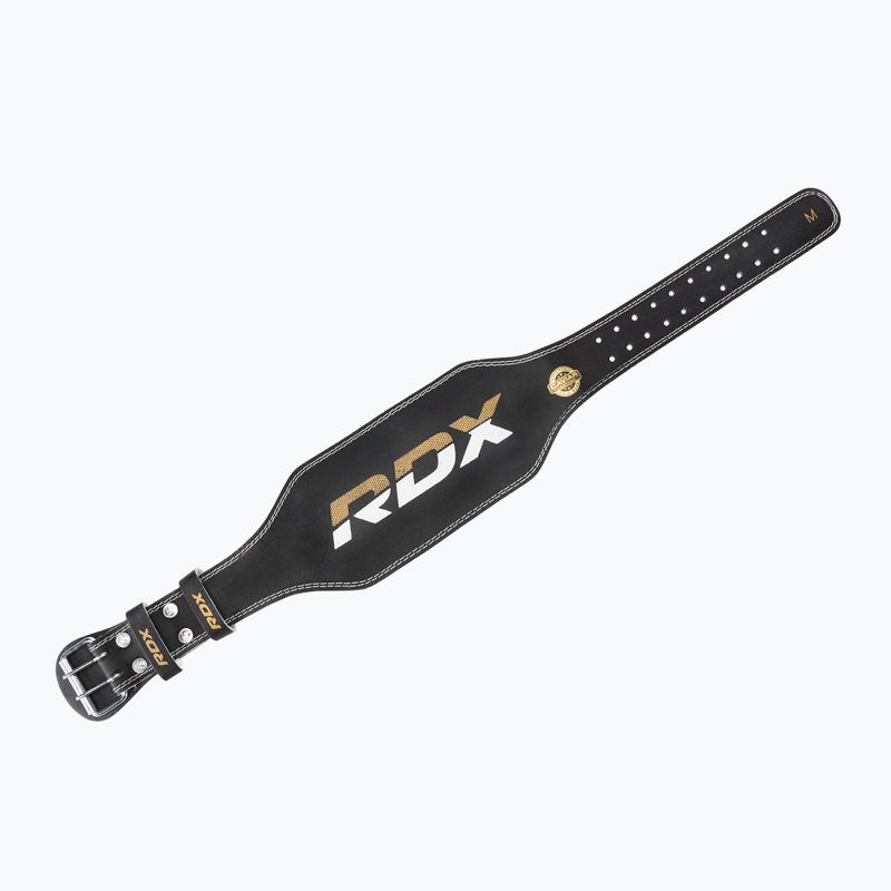 Centură pentru ridicarea greutăților RDX Belt 6" Leather black/gold 4