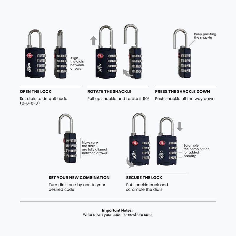 Lacăt CabinZero Travel TSA Lock sage forest 2