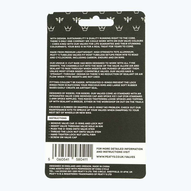 Set de supape  presta Peaty's X Chris King MK2 Tubeless Valves 42 mm bourbon 3