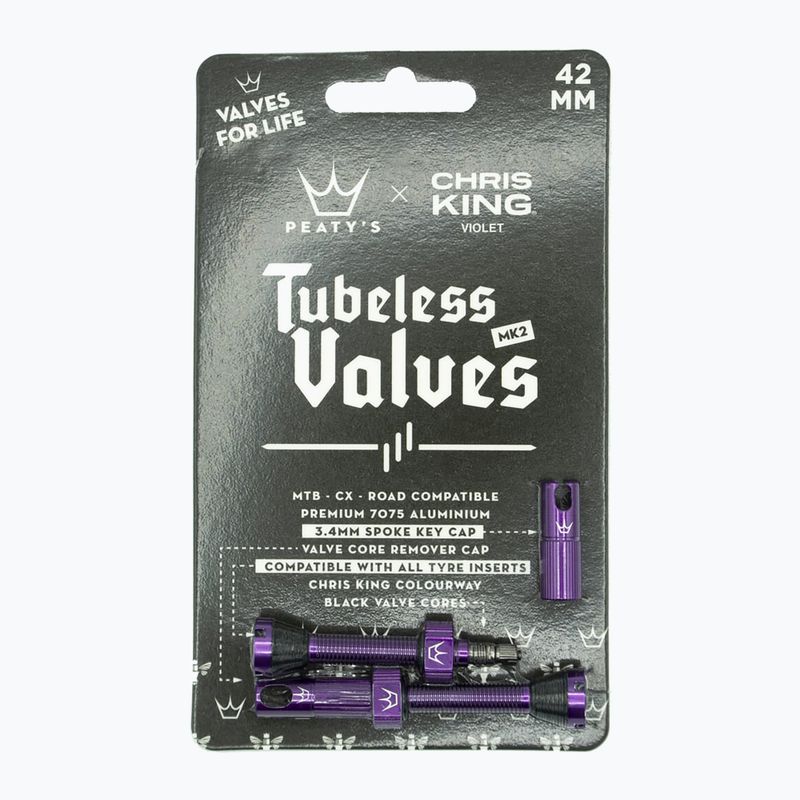 Set de supape presta Peaty's X Chris King MK2 Tubeless Valves 42 mm violet 2