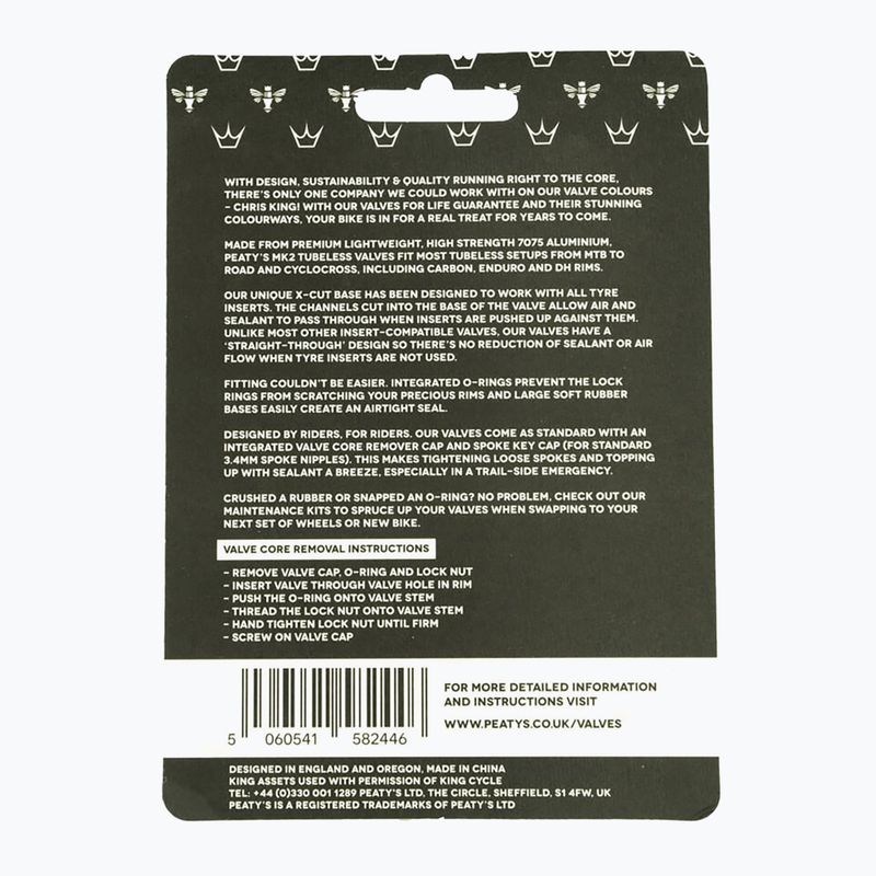 Set de supape presta Peaty's X Chris King MK2 Tubeless Valves 60 mm bourbon 3