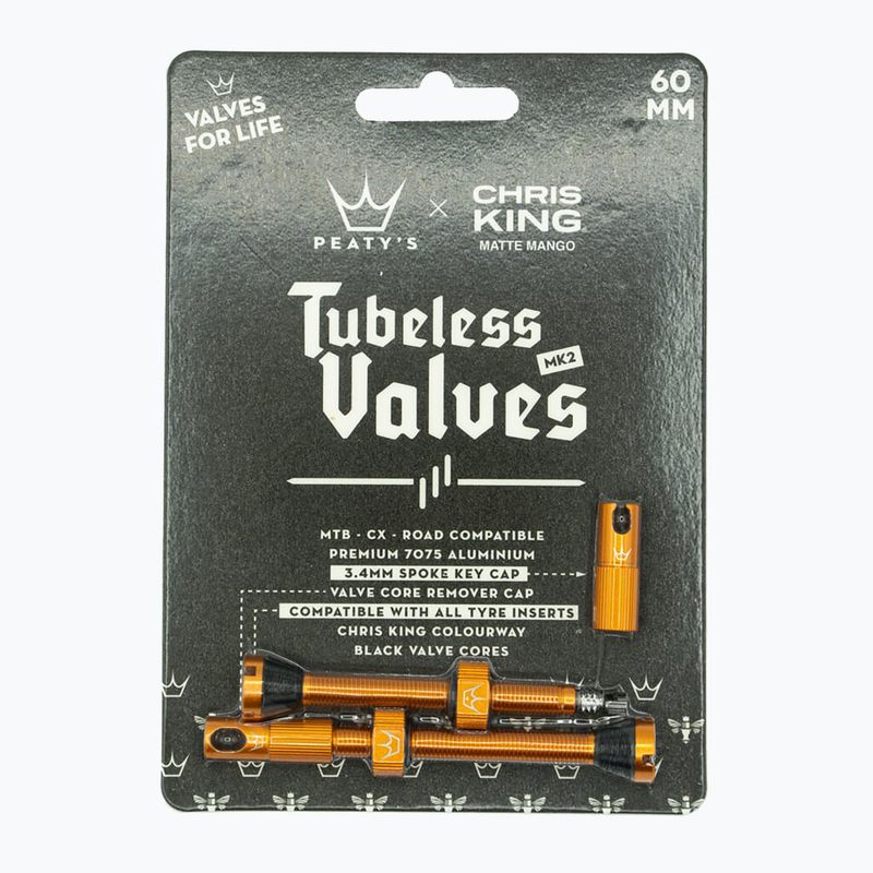 Set de supape presta Peaty's X Chris King MK2 Tubeless Valves 60 mm mango 2