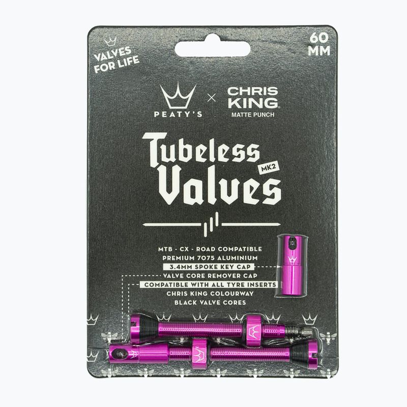 Kit de supape Presta Peaty'S X Chris King Mk2 Tubeless Valves PTV2-60-PUN-12 roz 83788 2