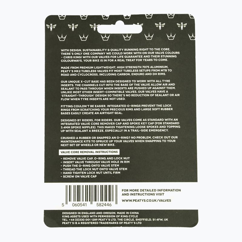 Set de supape presta Peaty's X Chris King MK2 Tubeless Valves 60 mm violet 3