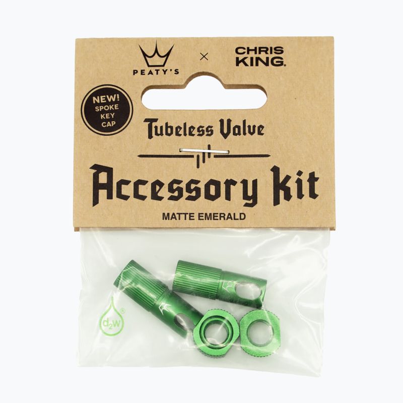 Capac de supapă pentru anvelope Peaty'S X Chris King Mk2 Tubeless Valves Accessory Kit verde 83800