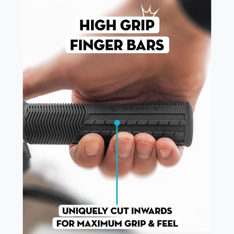 Mânere de ghidon Peaty's Monarch Knurl Thin black 2
