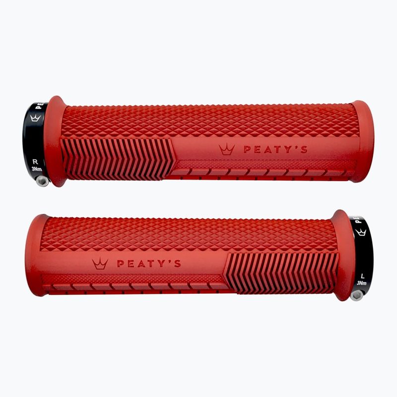Mânere de ghidon Peaty's Monarch Knurl Thin red