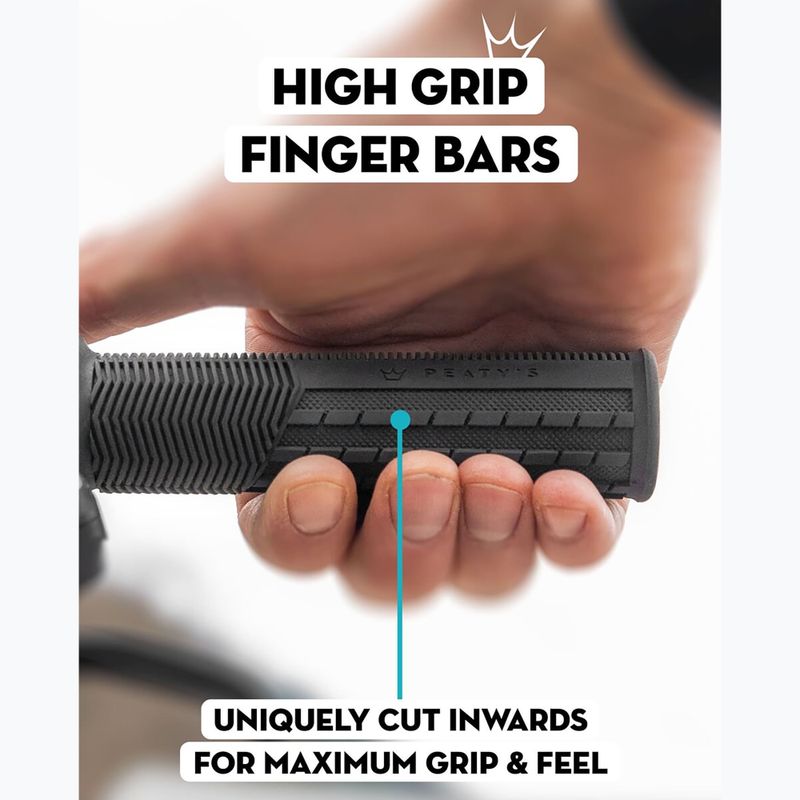 Mânere de ghidon Peaty's Monarch Knurl Thick black 2
