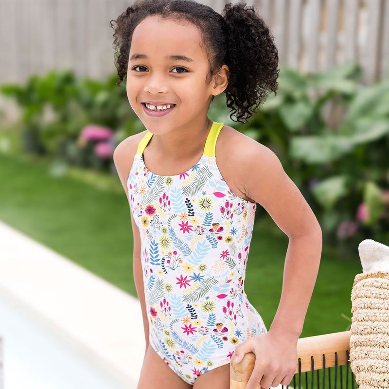 Costum de înot dintr-o piesă pentru copii  Splash About Jungle Paradise lime    Noutate