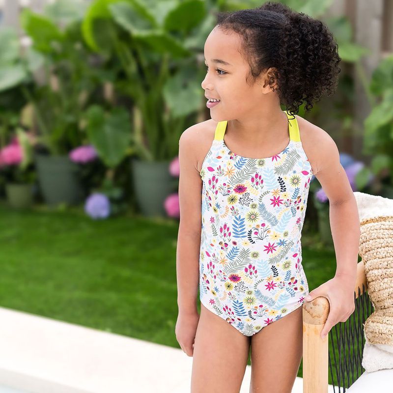 Costum de înot dintr-o piesă pentru copii  Splash About Jungle Paradise lime    Noutate