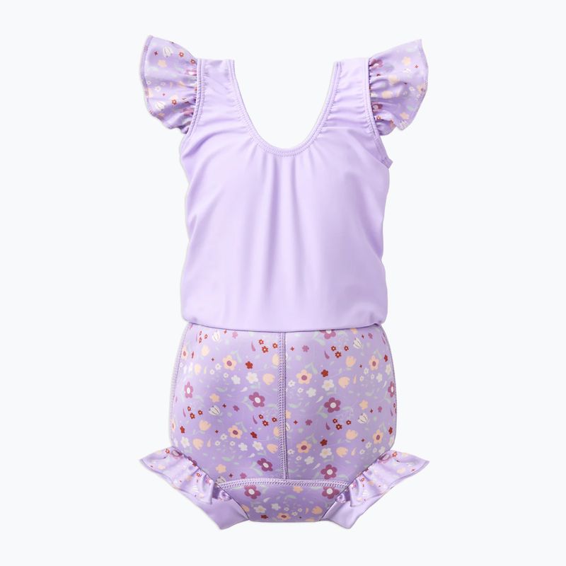 Costum de baie pentru copii dintr-o piesă cu scutec  Splash About Happy Nappy Frills strawberry field 2