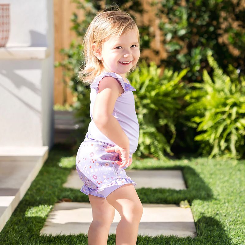 Costum de baie pentru copii dintr-o piesă cu scutec  Splash About Happy Nappy Frills strawberry field 5