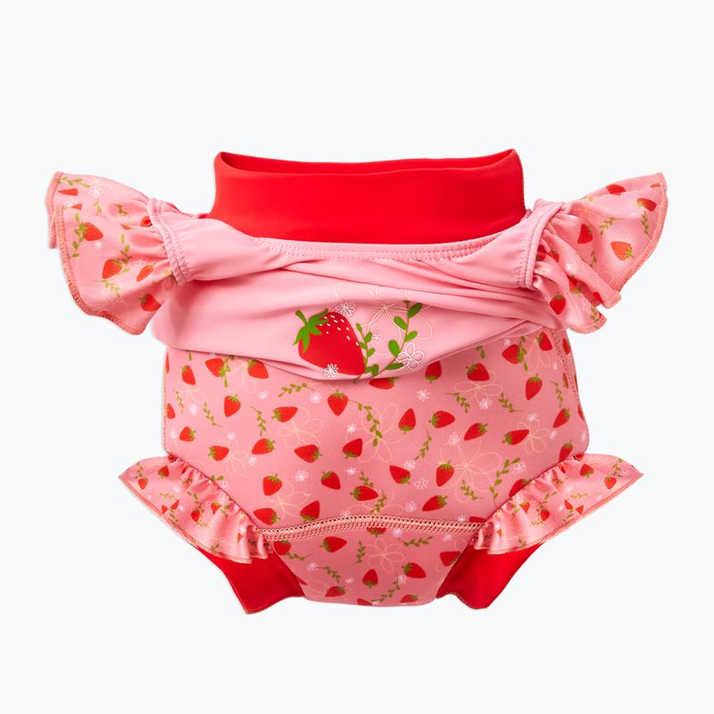 Costum de baie pentru copii dintr-o piesă cu scutec Splash About Happy Nappy Frills strawberry field 3