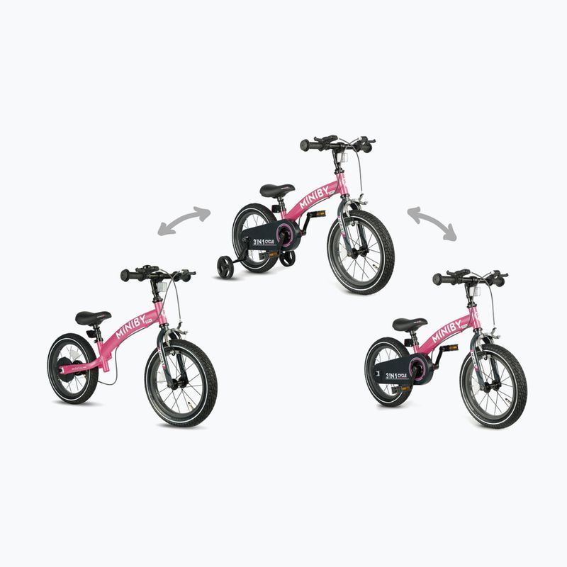 Bicicletă pentru copii Qplay Miniby 3in1 rose