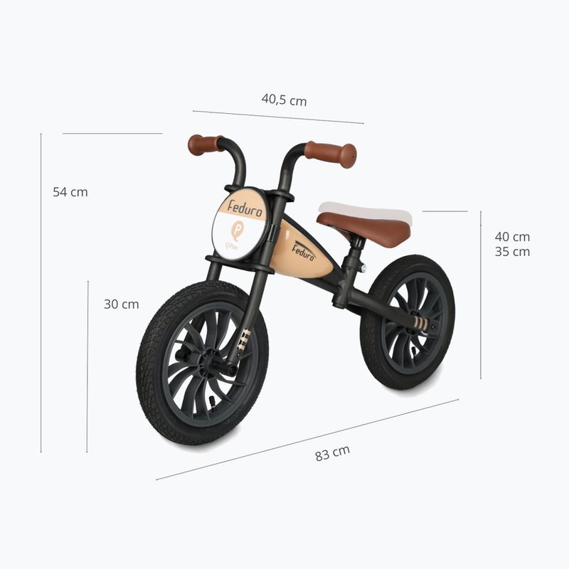 Bicicletă de echilibru pentru copii Qplay Feduro beige 2