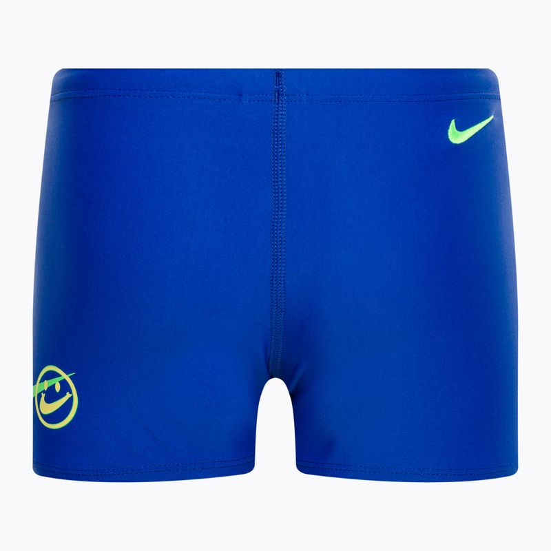 Boxeri de înot pentru copii Nike Multi Logo Square Leg albastru NESSD042-494