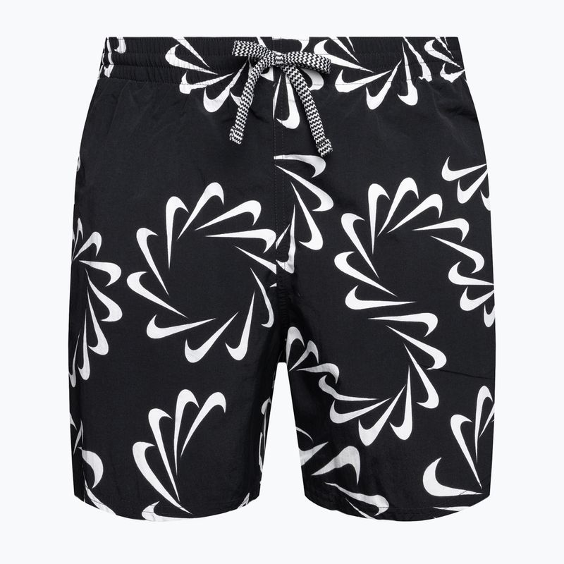 Pantaloni scurți de volei Nike Swoosh Line 5" pentru bărbați, negru NESSD509-001