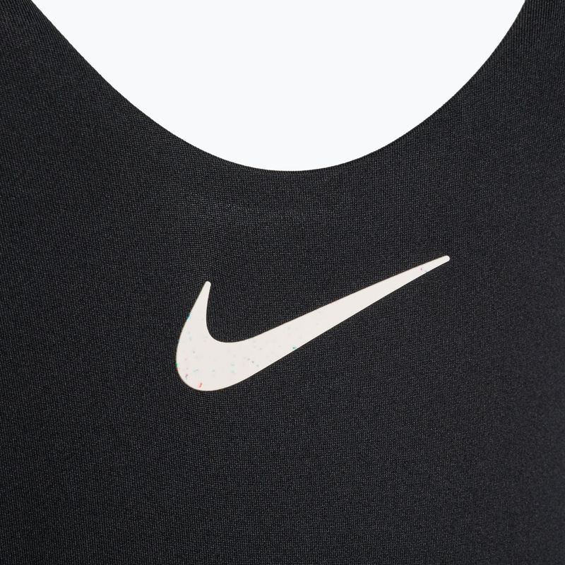 Costum de baie dintr-o singură piesă pentru femei Nike Wild negru și alb NESSD255-001