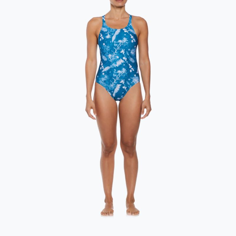 Costum de baie dintr-o singură piesă pentru femei Nike Hydrastrong Multi Print Fastback mineral teal 7