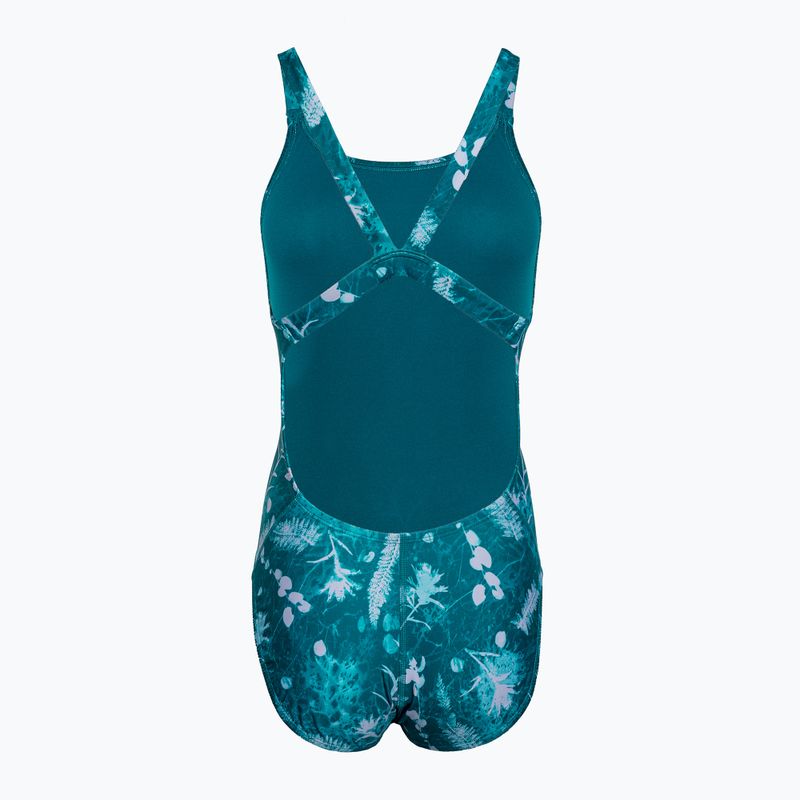 Costum de baie dintr-o singură piesă pentru femei Nike Hydrastrong Multi Print Fastback mineral teal 2