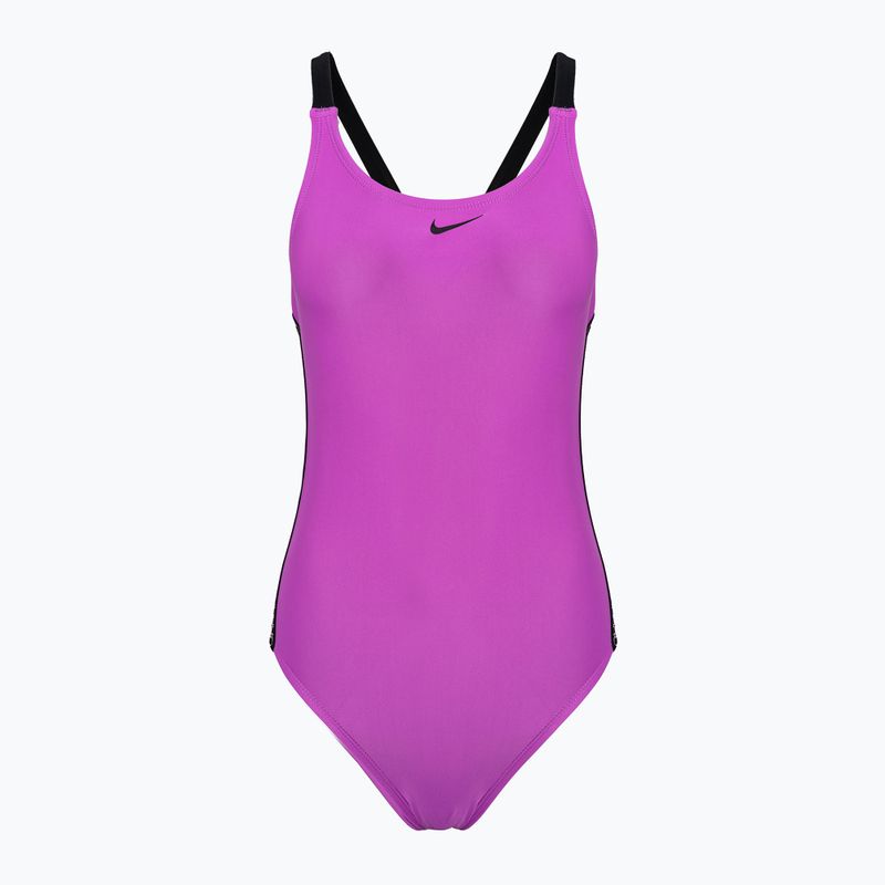 Costum de baie o piesă pentru femei Nike Logo Tape Fastback fuchsia dream