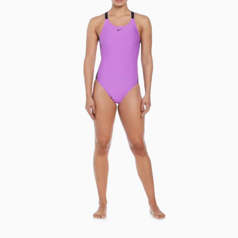 Costum de baie o piesă pentru femei Nike Logo Tape Fastback fuchsia dream 9