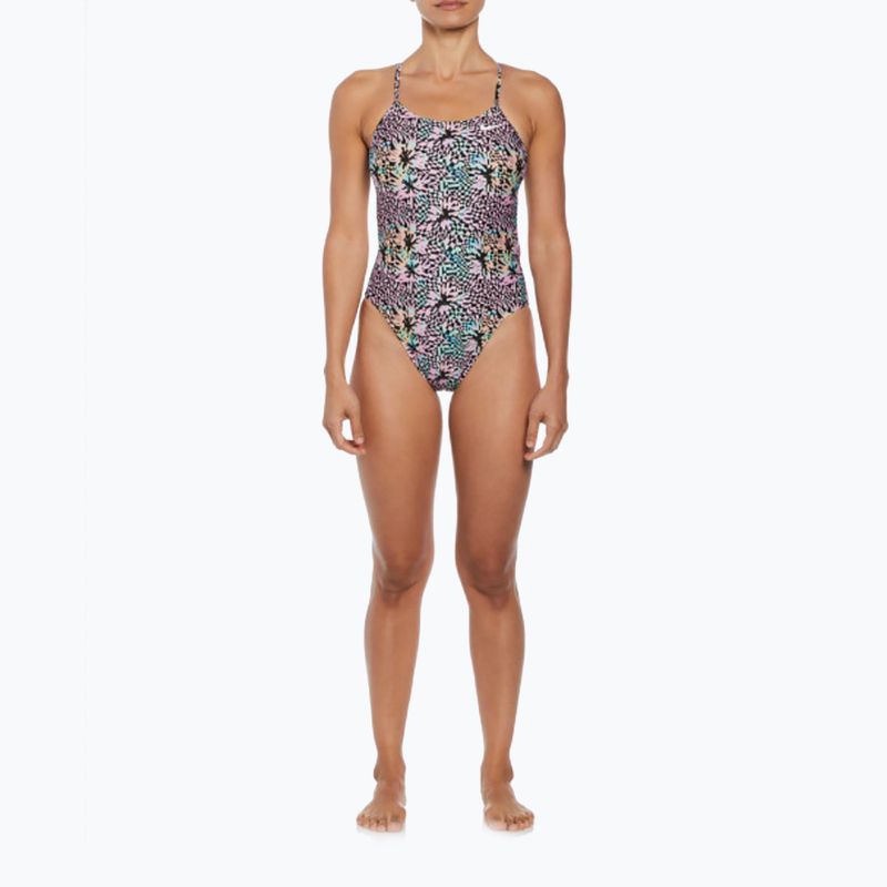 Costum de baie o piesă pentru femei Nike Hydrastrong Multi Print pink bloom 7