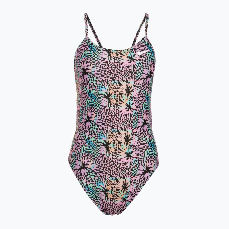Costum de baie o piesă pentru femei Nike Hydrastrong Multi Print pink bloom