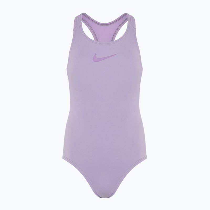 Costum de baie dintr-o bucată pentru copii Nike Essential Racerback lilac bloom