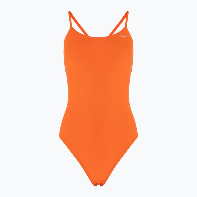 Costum de baie dintr-o bucată pentru femei Nike Lace Up Tie Back total orange