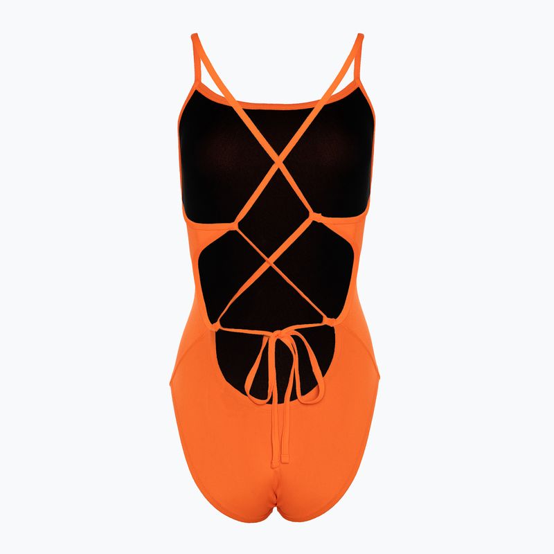 Costum de baie dintr-o bucată pentru femei Nike Lace Up Tie Back total orange 2