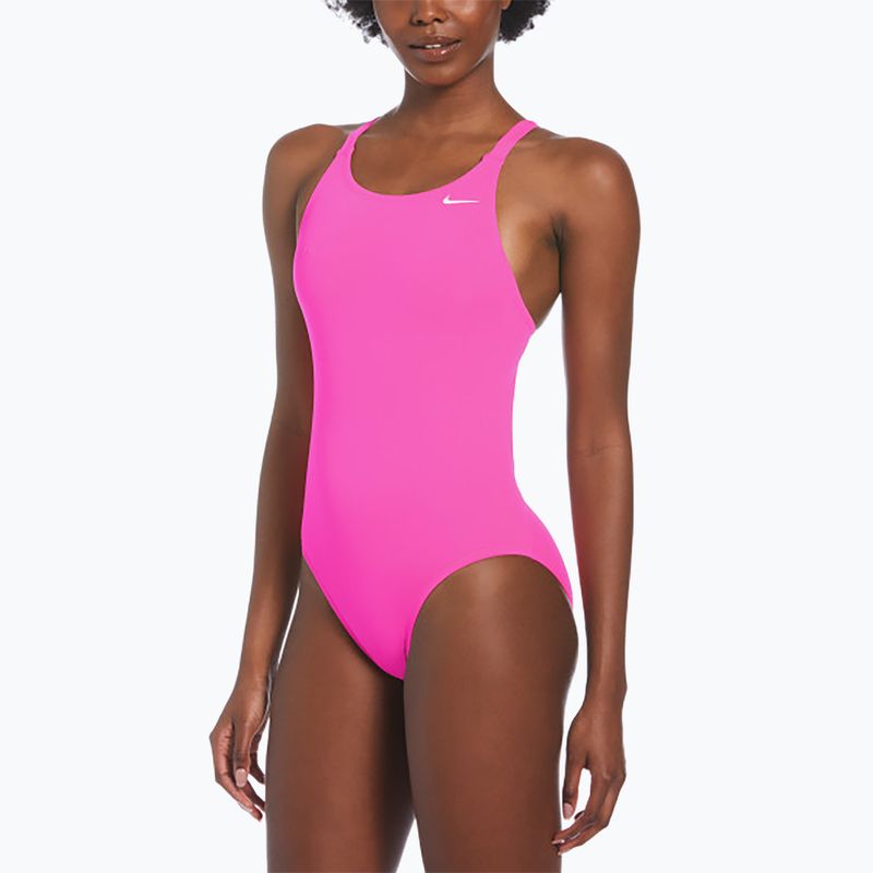 Costum de baie dintr-o bucată pentru femei Nike Hydrastrong Solid Fastback fire pink 4