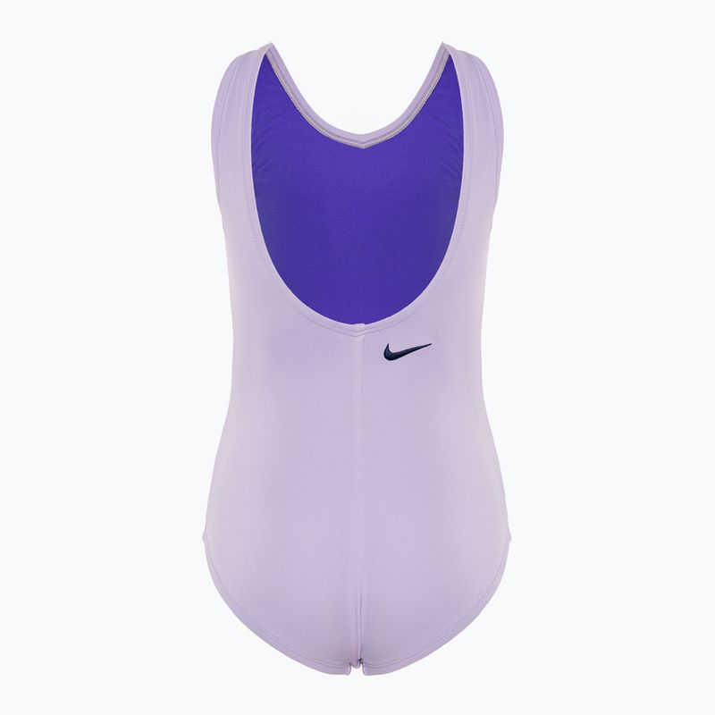 Costum de baie dintr-o bucată pentru copii Nike Multi Logo U-Back lilac bloom 2