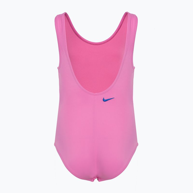 Costum de baie dintr-o bucată pentru copii Nike Multi Logo U-Back playful pink 2