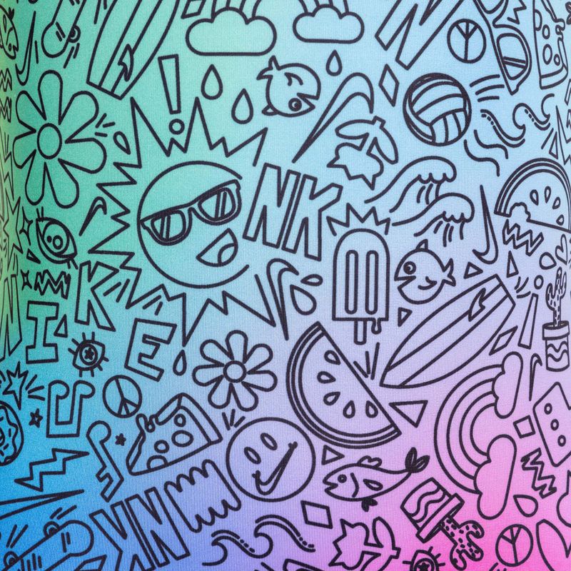 Costum de baie dintr-o bucată pentru copii Nike Doodle U-Back cool multi