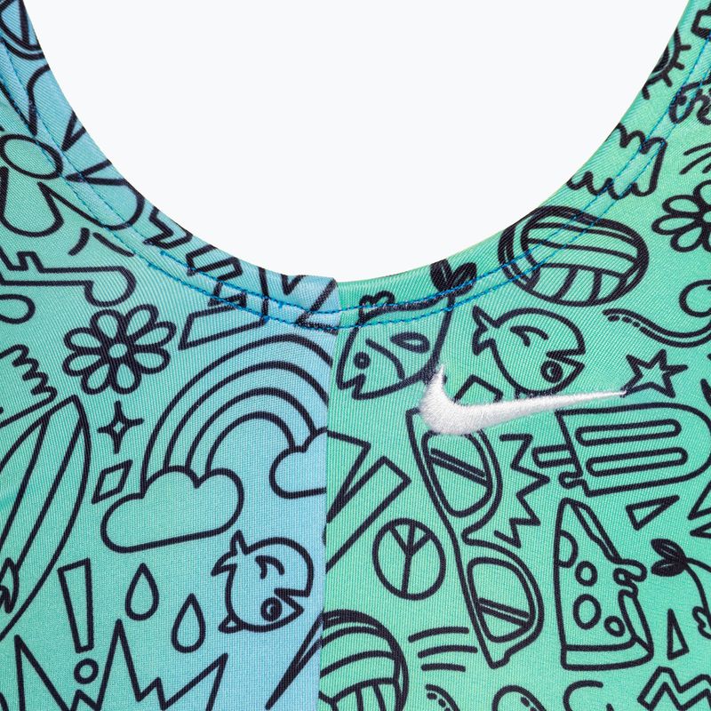 Costum de baie dintr-o bucată pentru copii Nike Doodle U-Back cool multi