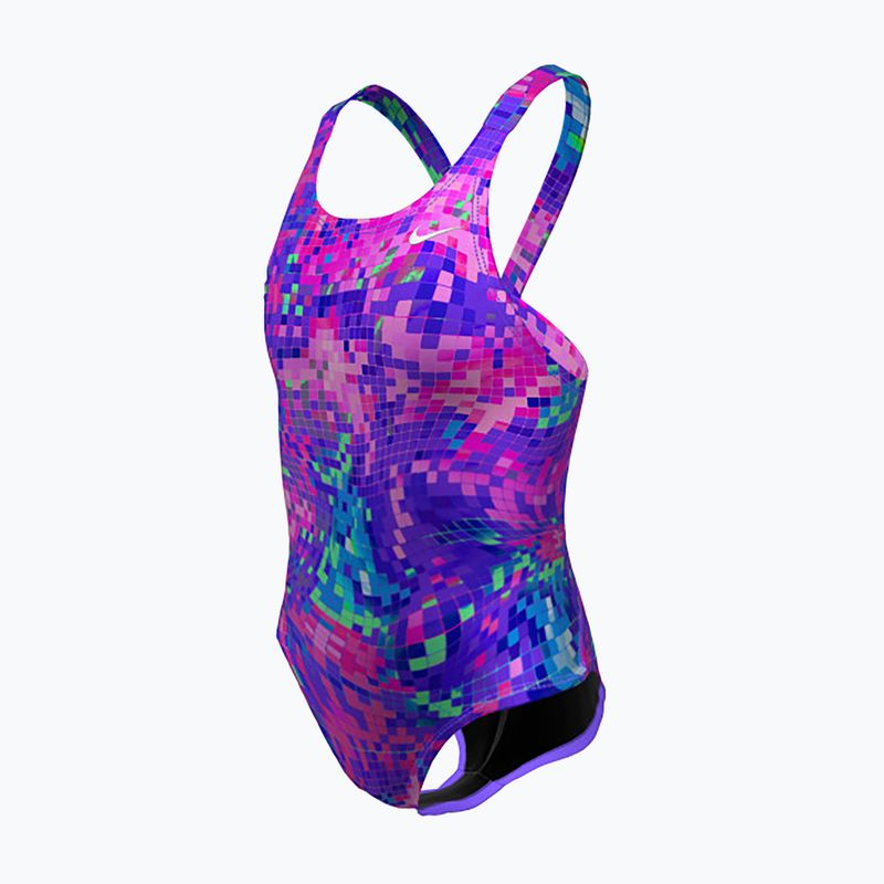 Costum de baie dintr-o piesă pentru copii Nike Hydrastrong Multi Print Fastback persian violet 3