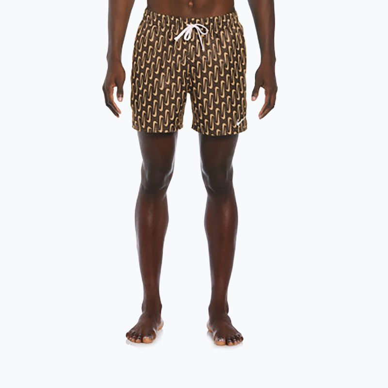 Pantaloni scurți de înot pentru bărbați Nike Swoosh Link 5" Volley cacao wow 4